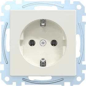 Presa Schuko Merten MEG2301-0419, morsetti, bianco polare, System M