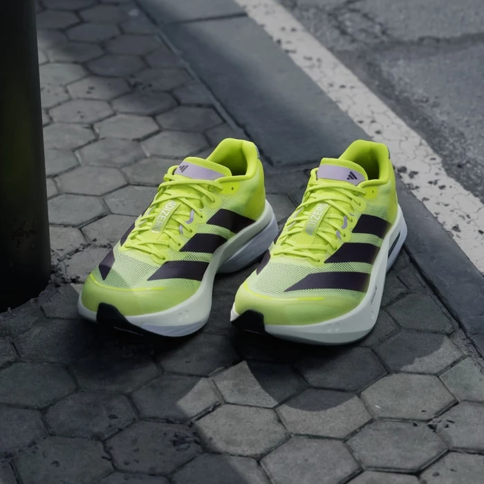 adidas Adizero Boston 13 solar yellow/aurora plum/powder plum (Herren)