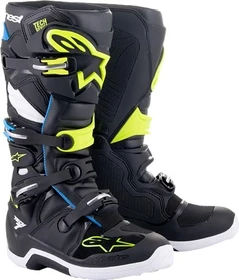 Alpinestars Tech 7 Motorradstiefel schwarz/blau/gelb