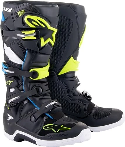 Alpinestars Tech 7 Motorradstiefel schwarz/blau/gelb