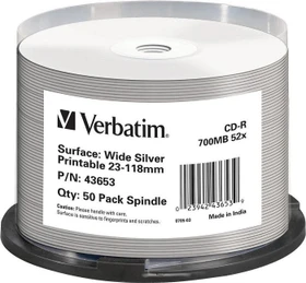 Verbatim Azo CD-R 80min/700MB, 52x, 50er Spindel, wide, silver, printable