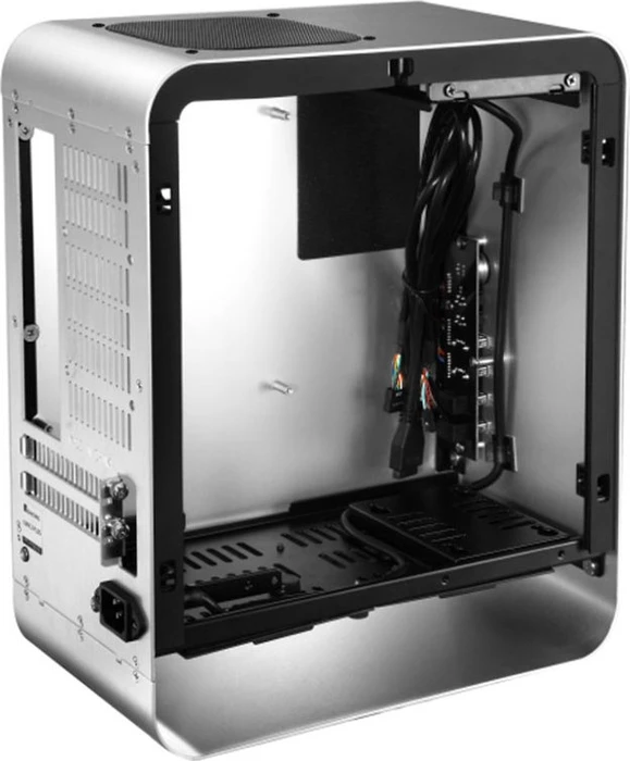 Jonsbo UMX1 Plus, silber, Glasfenster, Mini-ITX