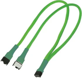 Nanoxia 4-Pin auf 2x 4-Pin Verteiler, sleeved, 30cm, Neongrün (NXPWY30NG)