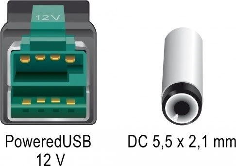 DeLOCK PoweredUSB Kabel Stecker 12V auf 1x Hohlstecker, 1m