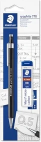 Staedtler graphite 778 Druckbleistift B 0.5mm graphit, schwarz, Radierer, 12 Minen