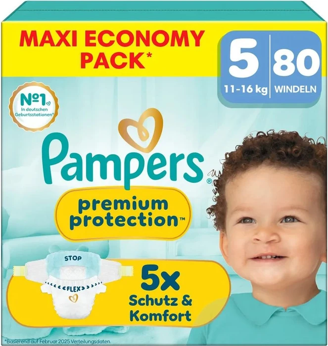 Pampers Premium Protection Gr.5 Einwegwindel, 11-16kg, 80 Stück