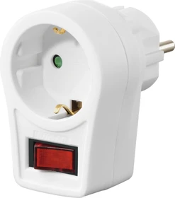 Hama Steckdosenadapter mit Schalter, 1-fach, weiß