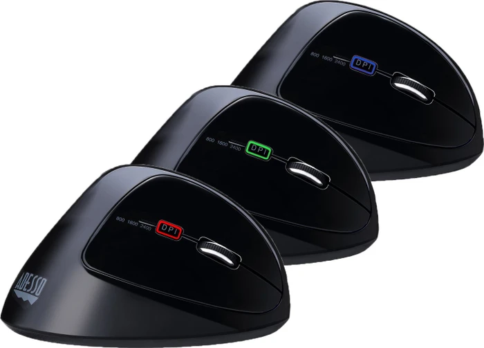 Adesso iMouse E30 Wireless Vertical Programmable Mouse schwarz, USB