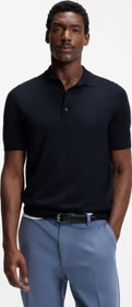 Hugo Boss H-Nolano Strick Schurwolle Poloshirt kurzarm dark blue (Herren)
