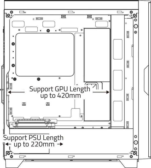 GIGABYTE AORUS C500 Glass, Glasfenster