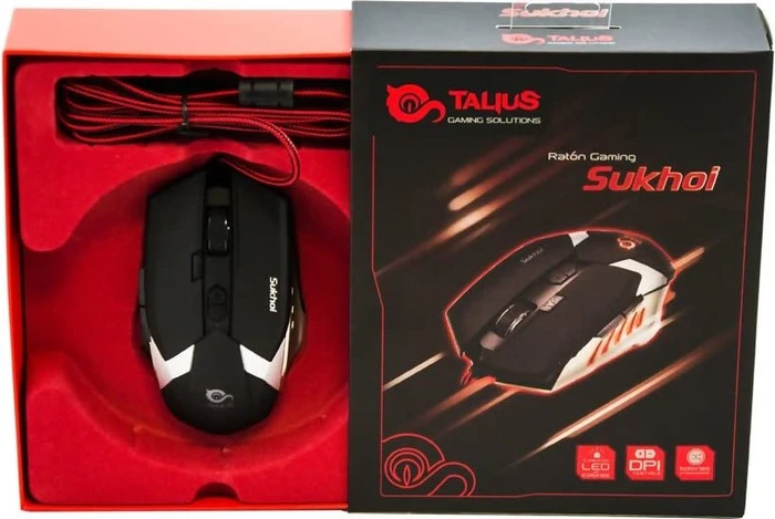 Talius Sukhoi Gaming Mouse schwarz/weiß/silber, USB