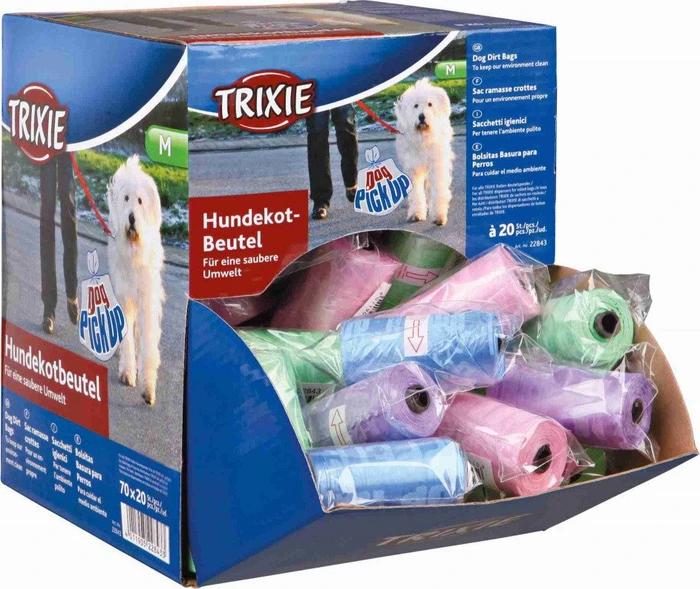 Trixie Dog Pick Up Hundekotbeutel im Display farbig sortiert, Kunststoff, Größe M, 70x 20 Stück