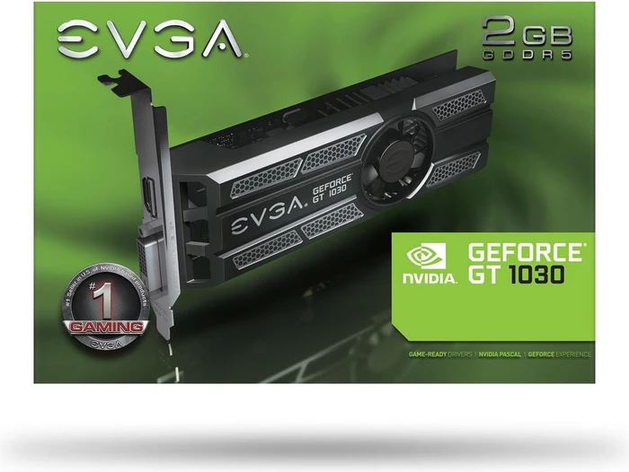 EVGA GeForce GT 1030 SC Low Profile, 2GB GDDR5, DVI, HDMI