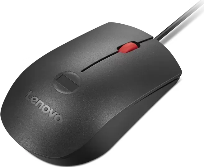 Lenovo Fingerprint Biometric Mouse Gen3, schwarz/rot, USB