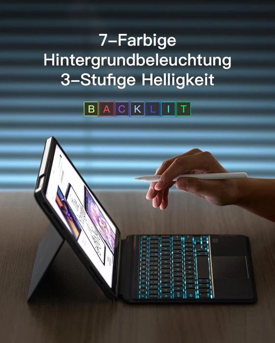Inateck Abnehmbare Tastatur für iPad 10, grau, DE