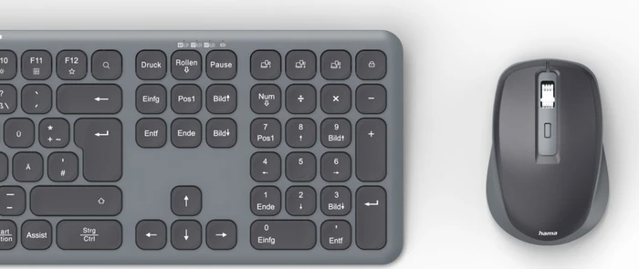 Hama WKM-550 Multi-Device-Tastatur-Maus-Set, schwarz, USB/Bluetooth, DE