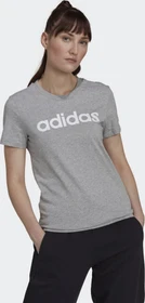 adidas Loungewear Essentials Slim Logo T-Shirt kurzarm medium grey heather/white (Damen)