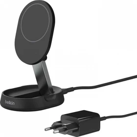 Belkin BoostCharge Pro verstellbare, kabellose, magnetische Ladestation mit Qi2 (15W) mit Netzteil schwarz
