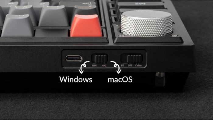 Keychron Q3 Pro SE, schwarz/blaugrau, LEDs RGB, hot-swap, Keychron K Pro BANANA, USB/Bluetooth, DE