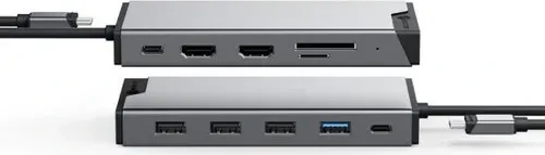 Alogic DV3 12-in-1 USB-C Dual Display Mini Dock, USB-C 3.0 [Stecker], V2