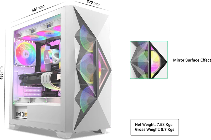 Antec Dark League Dark Fleet DF800 Flux White, weiß, Glasfenster