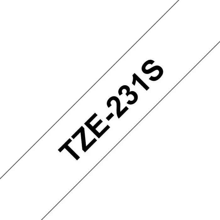 Brother TZe-231S Beschriftungsband, 12mm, schwarz/weiß