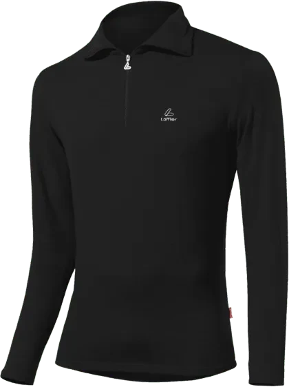 Löffler Midlayer Turtle Transtex Poloshirt langarm schwarz (Herren)