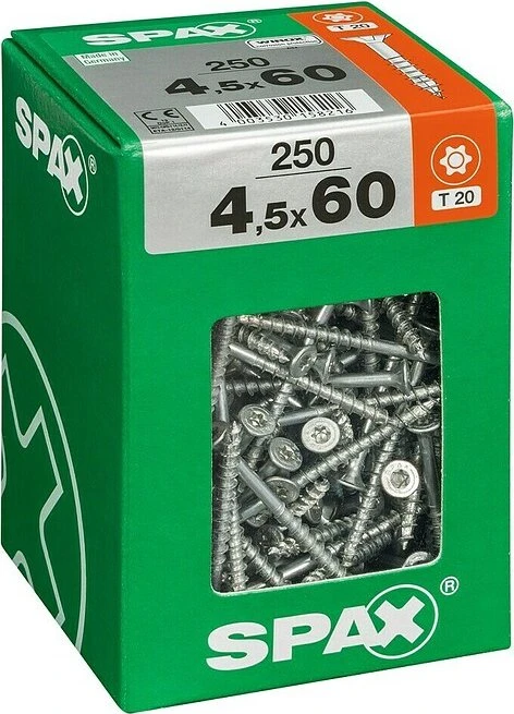 Spax WIROX A9J 4CUT T-STAR plus T20 Universalschraube, 4.5x60mm, 250 Stück