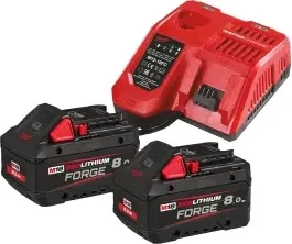 Milwaukee M18 FORGENRG-802 Forge Starterset 18V, 8.0Ah, Li-Ionen, 2 Akkus [16.0Ah] [288Wh]