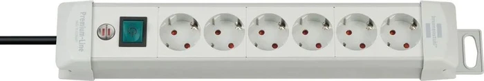 Brennenstuhl Premium-Line, 6-fach, 3m, grau