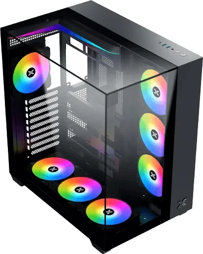 Xigmatek Aqua V, schwarz, Glasfenster