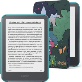 Amazon Kindle 13. Gen, 16GB Flash, ohne Werbung, Kids Edition, inkl. Hülle Zelten am See [2026]
