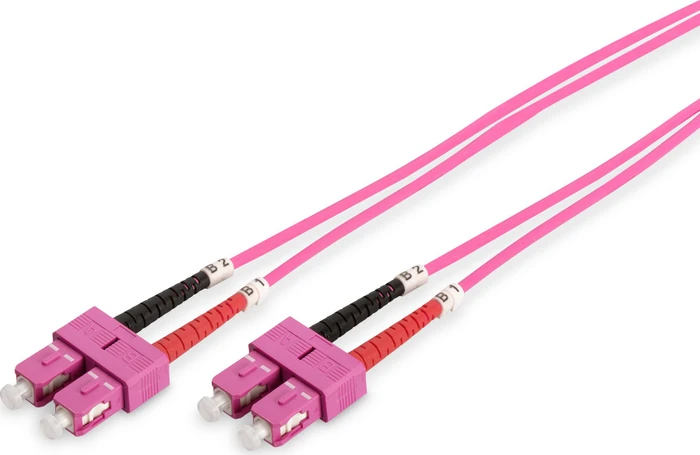 Digitus LWL Duplex Kabel, OM4, 2x SC Stecker/2x SC Stecker, 2m, violett