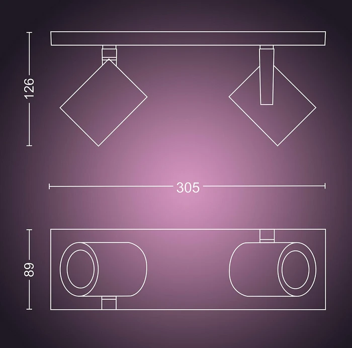 Philips Hue White and Color Ambiance Argenta Spot 2-flammig grau