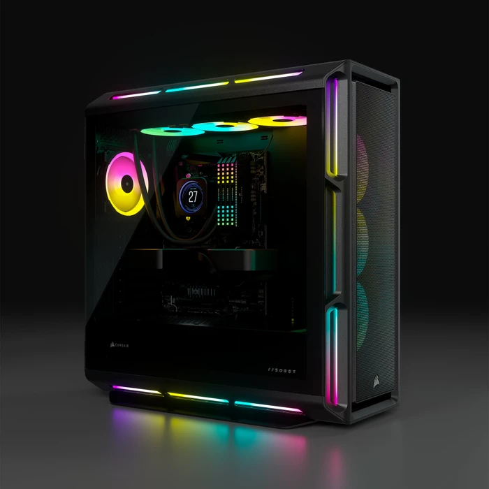 Corsair iCue 5000T RGB TG, schwarz, Glasfenster