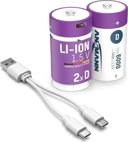 Ansmann Mono D Li-Ion 6000mAh, 2er-Pack