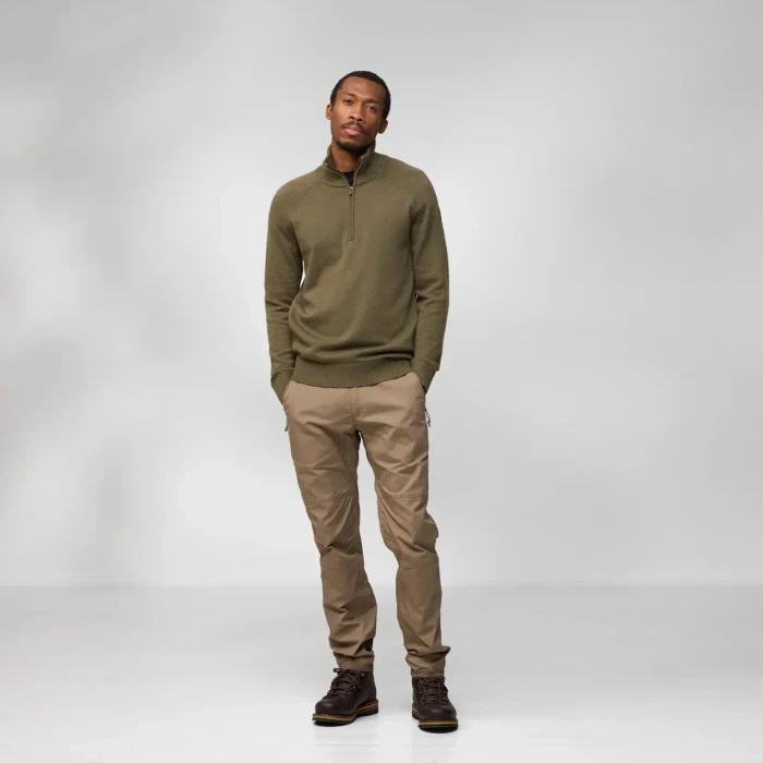 Fjällräven Övik Lite Half Zip Strickpullover laurel green (Herren)