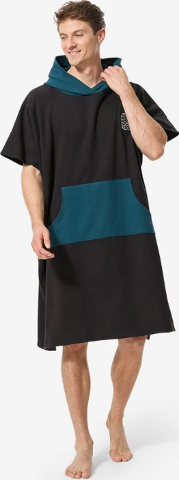 Decathlon Nabaiji Surf Poncho 500 Handtuch schwarz/blau