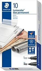 Staedtler Lumocolor duo 348 permanent schwarz, 10er-Pack