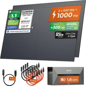 Solarway Deye SUN-M80G4 + JA Solar JAM66S30 + Anker Solarbank E1600, 800W, 1kWp
