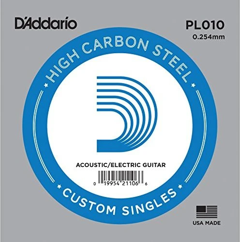 D'Addario Single Plain Steel 010