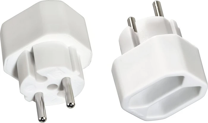 Hama Adapterstecker, 2-fach, Euro, weiß