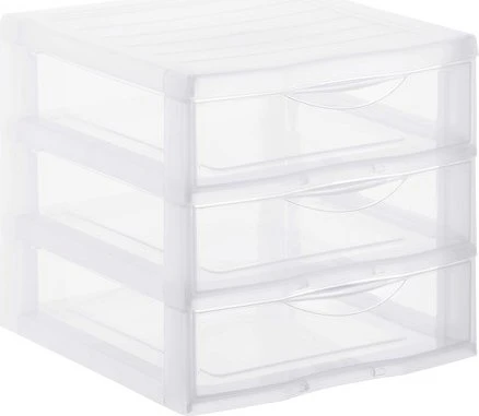 Rotho Orgamix A6 Schubladenbox, 3 Schubladen, transparent