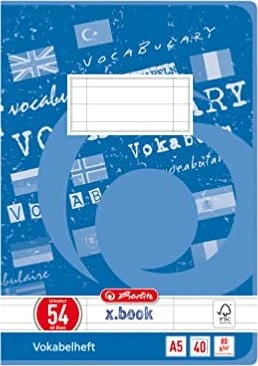 Herlitz Vokabelheft, A5, Lineatur 54 Vokabel, 40 Blatt