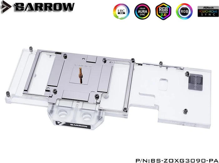 Barrow NVIDIA RTX 3090 LRC 2.0 Full Coverage GPU Water Block, Zotac 3090 X Gaming Aurora