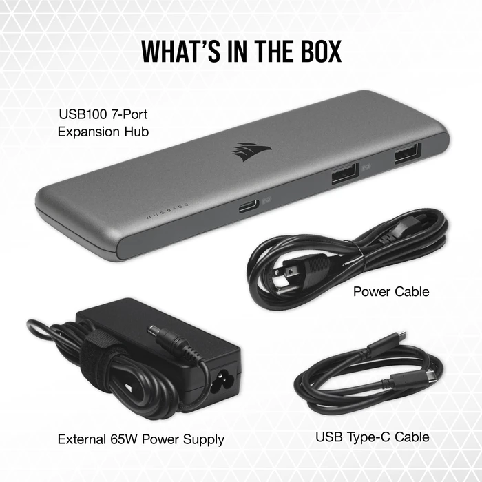 Corsair USB100 7-Port USB-C/USB-A Expansion Hub, USB-C 3.0 [Buchse]