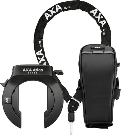 AXA Atlas Large + ULC 5.5-130 Einsteckkette Set inkl. Tasche Rahmenschloss, Schlüssel