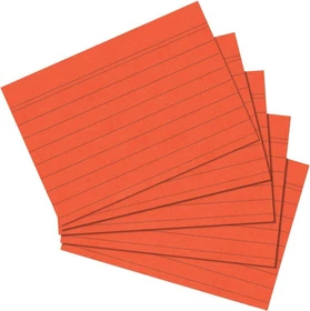 Herlitz Karteikarten, A5, liniert, orange, 100 Blatt