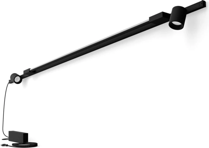 Philips Hue White and Color Ambiance Basis Perifo Schienensystem für die Wand gerade mit 2 Spots & 1 Gradient Light Tube groß schwarz