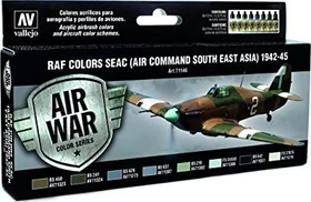 Vallejo Model Air Air War Color Series WWII RAF & FAA SEAC South East Asia Farbset, 8-tlg.